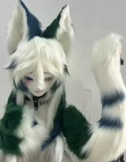 Black Orange Fox Kig Head Fursuit