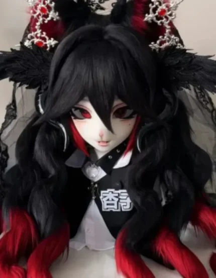 Black Fox Clown Kig Head Fursuit