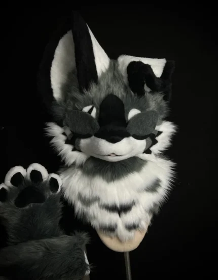 Gray Puppy Kemono Head Fursuit