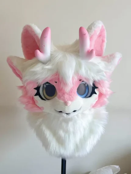 Pink Dragon Kemono Head Fursuit