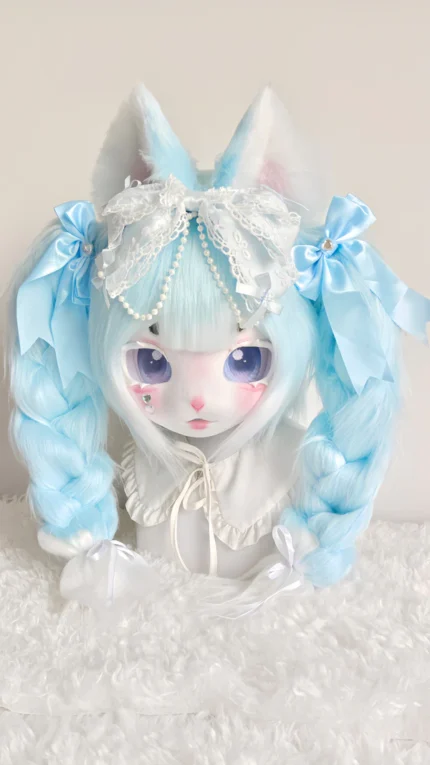Blue Kitten Kemono Head