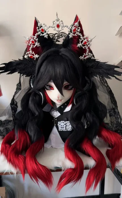 Black Fox Clown Kig Head Fursuit