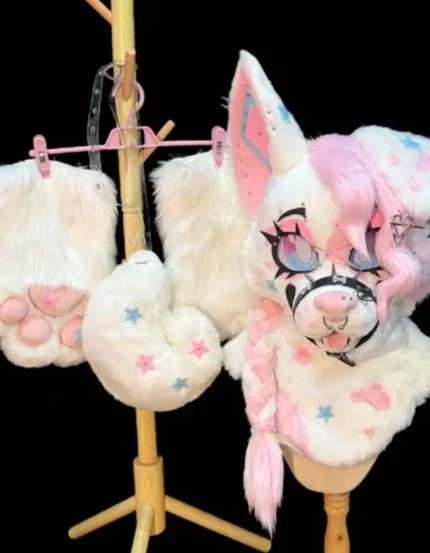 Pink Fox Toony Head Fursuit