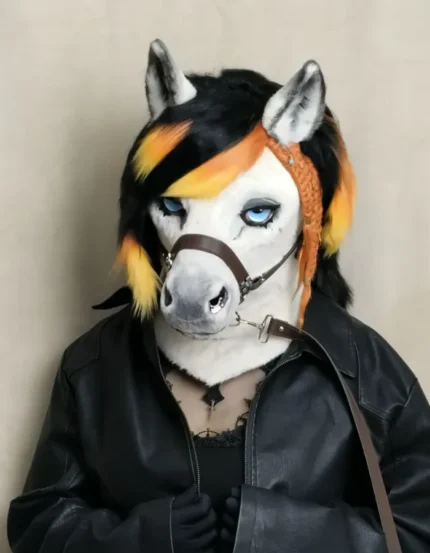 Braided Mane Mung Bean Horse Fursuit