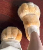 Cat paw shoes winter fleece-lined slippers