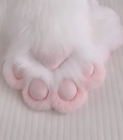 Furry Gloves Animal Feet Cute Pink