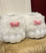 Short handmade leopard print feet