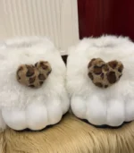 Short handmade leopard print feet