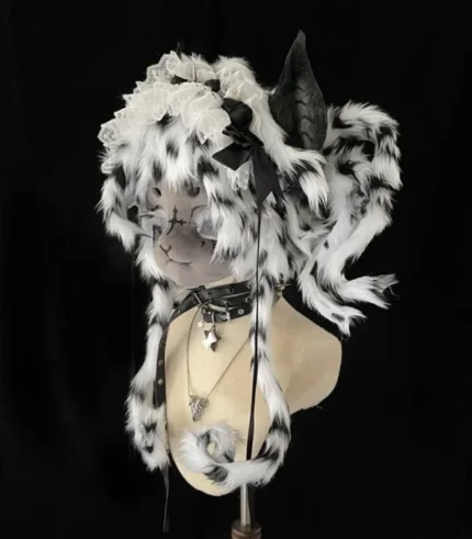 White Dotted Dark Spider Emo Fursuit