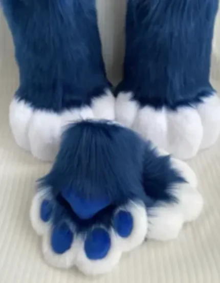 cosplay navy blue feet gloves kig furry costume