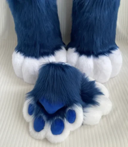 cosplay navy blue feet gloves kig furry costume